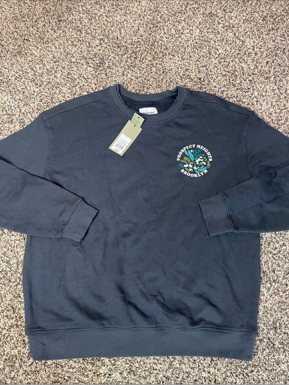 Casual Oversized Mens Crew Neck Graphic Sweatshirt Charcoal Size Var Sizes NWT - Picture 1 of 4
